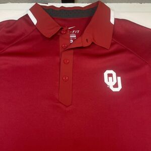 OU OKLAHOMA UNIVERSITY College NIKE Dri Fit Polo Shirt Sz Mens XL